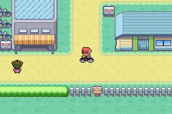 Pokémon FireRed and LeafGreen bike scene